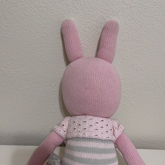Cuddle + Kind Chloe the Bunny Rabbit Plush Knit Handmade Doll Stuffed Animal 20" - Picture 11 of 15